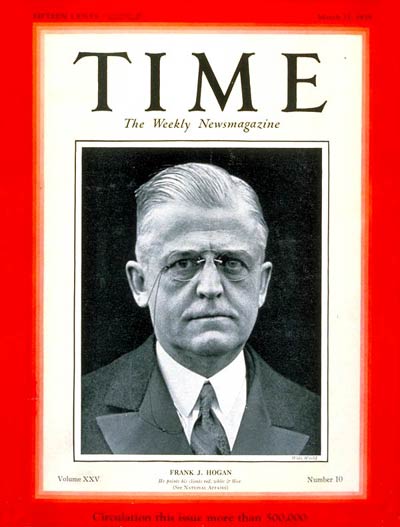TIME Magazine Cover: Frank J. Hogan -- Mar. 11, 1935