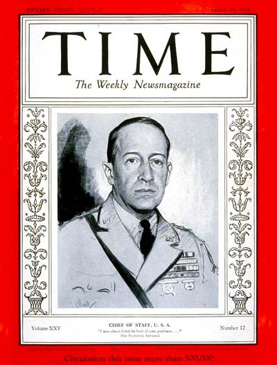TIME Magazine Cover: General Douglas MacArthur -- Mar. 25, 1935