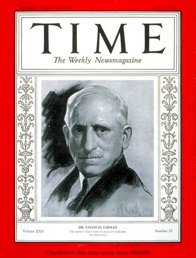TIME Magazine Cover: Dr. Emanuel Libman -- June 10, 1935