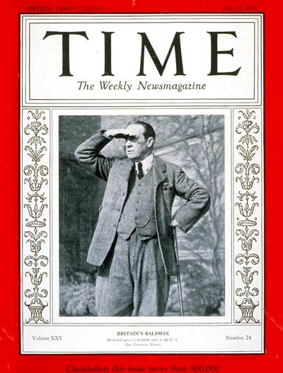 TIME Magazine Cover: Stanley Baldwin -- June 17, 1935