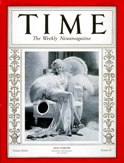 TIME Magazine Cover: Jean Harlow -- Aug. 19, 1935