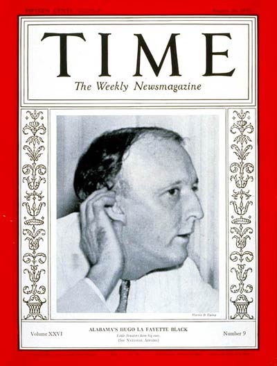TIME Magazine Cover: Senator Hugo L. Black -- Aug. 26, 1935