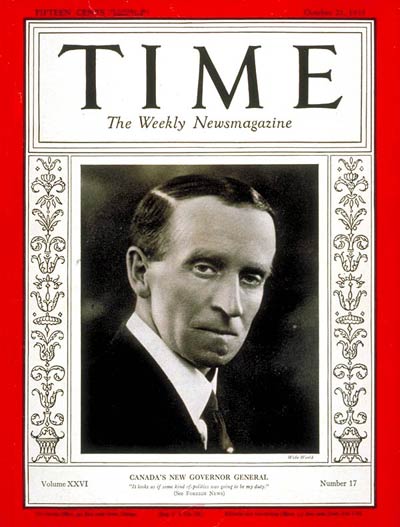 TIME Magazine Cover: Governor General John Buchan -- Oct. 21, 1935
