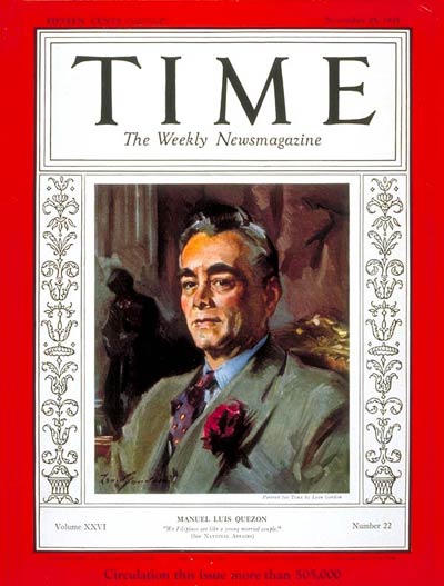 TIME Magazine Cover: Manuel L. Quezon -- Nov. 25, 1935