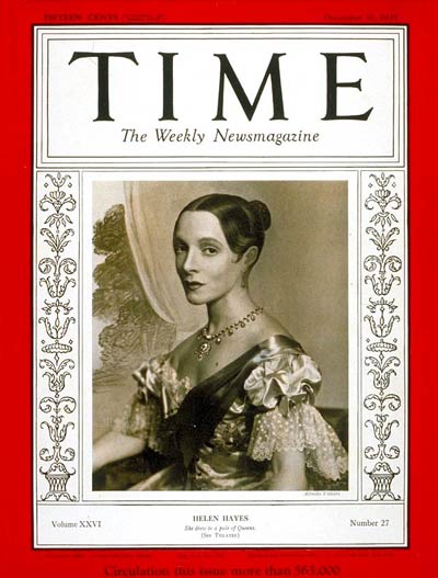 TIME Magazine Cover: Helen Hayes -- Dec. 30, 1935