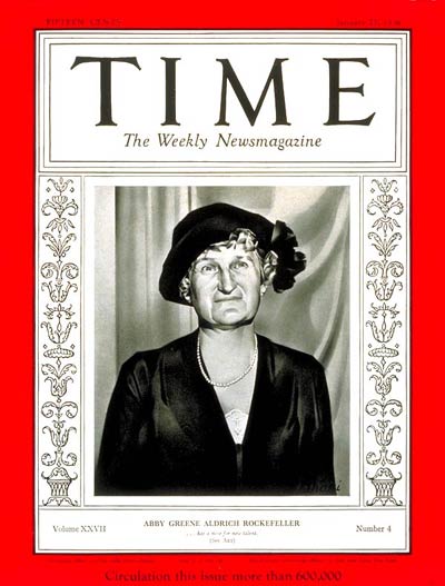 TIME Magazine Cover: Abby Rockefeller -- Jan. 27, 1936