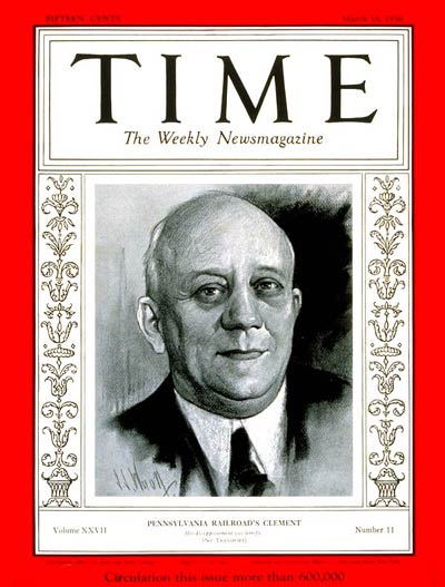TIME Magazine Cover: Martin W. Clement -- Mar. 16, 1936