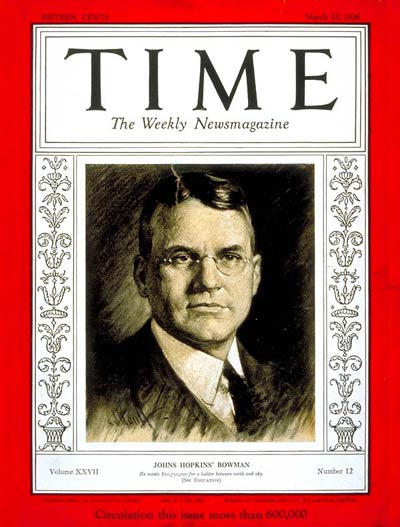 TIME Magazine Cover: Isaiah Bowman -- Mar. 23, 1936