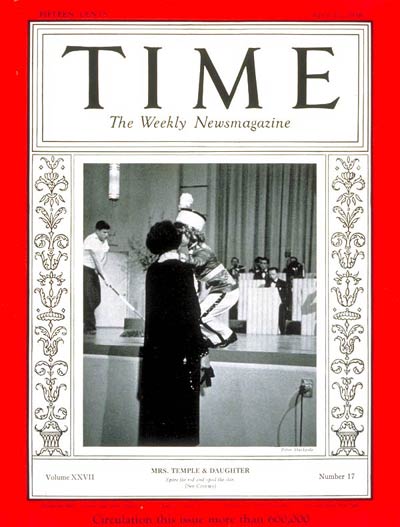 TIME Magazine Cover: Shirley Temple -- Apr. 27, 1936