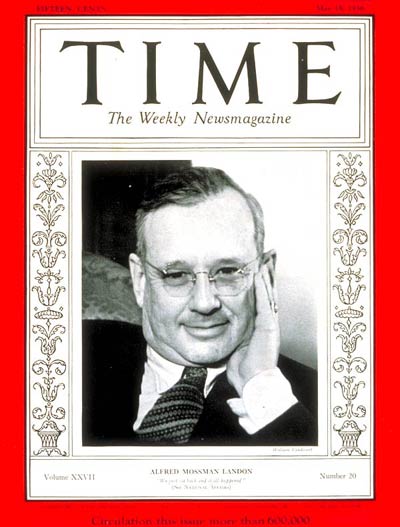 TIME Magazine Cover: Governor Alfred Landon -- May 18, 1936