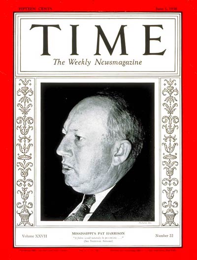 TIME Magazine Cover: Senator Patton Harrison -- June 1, 1936
