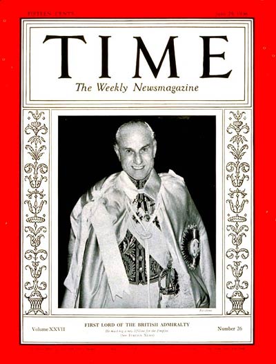 TIME Magazine Cover: Sir Samuel Hoare -- June 29, 1936