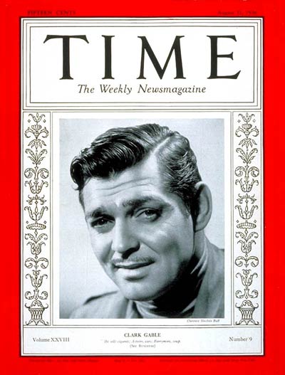 TIME Magazine Cover: Clark Gable -- Aug. 31, 1936