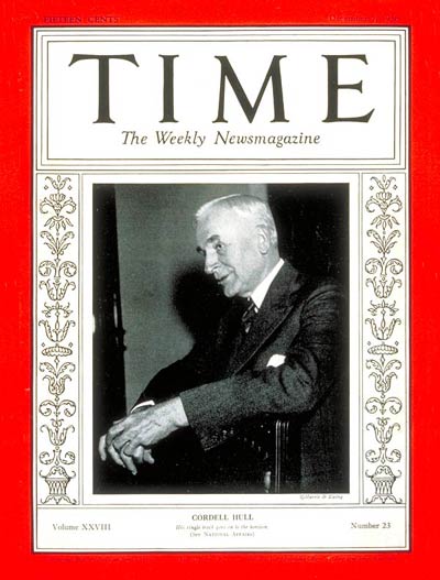 TIME Magazine Cover: Cordell Hull -- Dec. 7, 1936