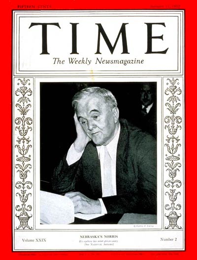 TIME Magazine Cover: Senator George Norris -- Jan. 11, 1937