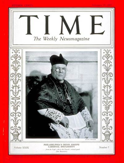 TIME Magazine Cover: Cardinal Dougherty -- Feb. 15, 1937