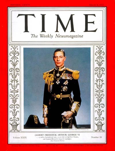 TIME Magazine Cover: King George VI -- Mar. 8, 1937