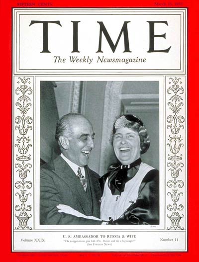 TIME Magazine Cover: Joseph E. Davies -- Mar. 15, 1937