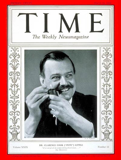 TIME Magazine Cover: Dr. Clarence Little -- Mar. 22, 1937