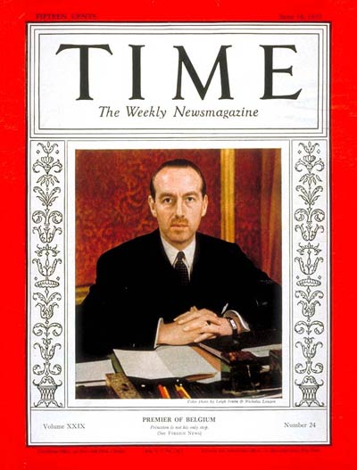 TIME Magazine Cover: Paul van Zeeland -- June 14, 1937