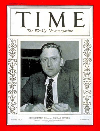 TIME Magazine Cover: William O. Douglas -- Oct. 11, 1937