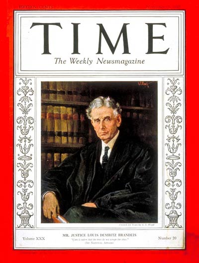 TIME Magazine Cover: Justice Brandeis -- Nov. 15, 1937