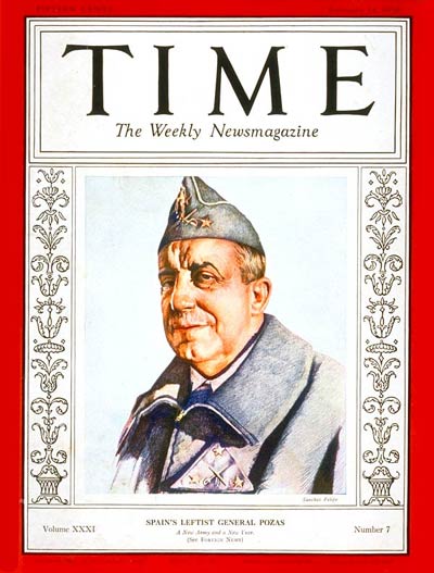 TIME Magazine Cover: General Sebastian Pozas -- Feb. 14, 1938