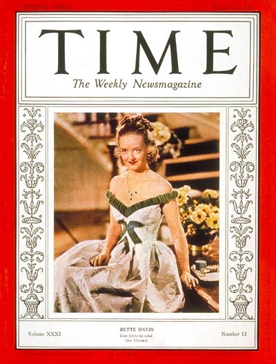 TIME Magazine Cover: Bette Davis -- Mar. 28, 1938