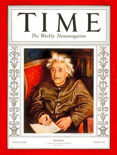 TIME Magazine Cover: Albert Einstein -- Apr. 4, 1938