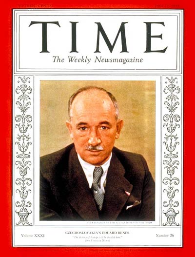 TIME Magazine Cover: Eduard Benes -- June 27, 1938