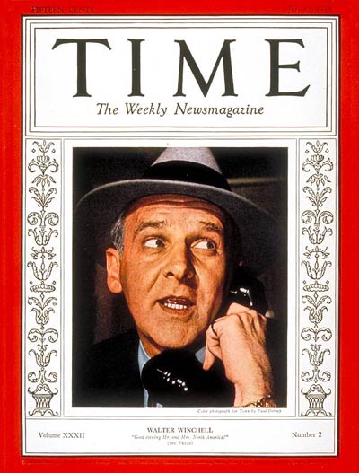 TIME Magazine Cover: Walter Winchell -- July 11, 1938