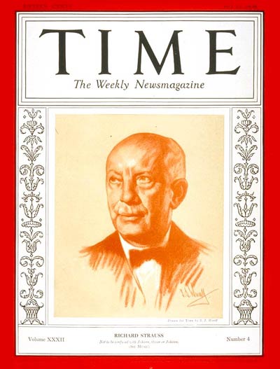 TIME Magazine Cover: Richard Strauss -- July 25, 1938