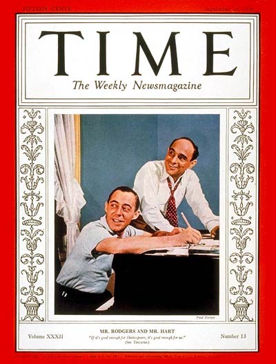 TIME Magazine Cover: Richard Rodgers & Lorenz Hart -- Sep. 26, 1938