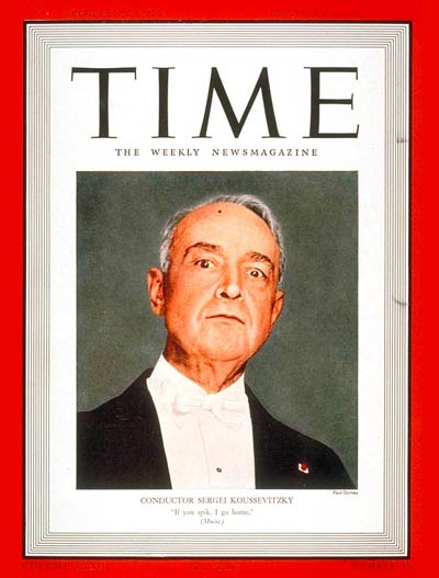TIME Magazine Cover: Sergei Koussevitzky -- Oct. 10, 1938