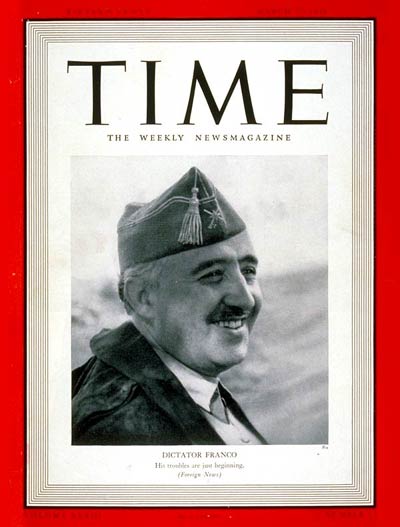 TIME Magazine Cover: Francisco Franco -- Mar. 27, 1939