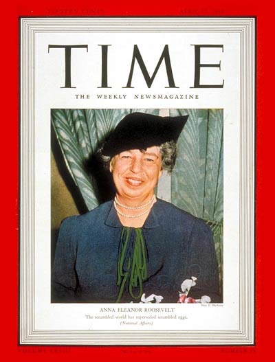 TIME Magazine Cover: Eleanor Roosevelt -- Apr. 17, 1939