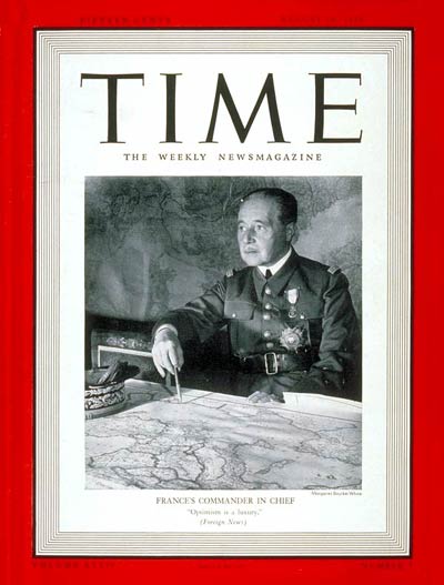 TIME Magazine Cover: General Maurice Gamelin -- Aug. 14, 1939