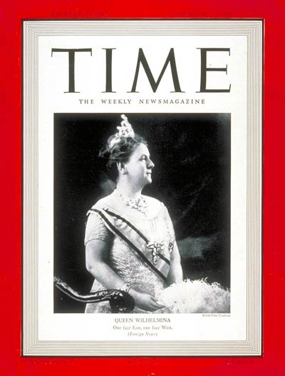 TIME Magazine Cover: Queen Wilhelmina -- Nov. 27, 1939