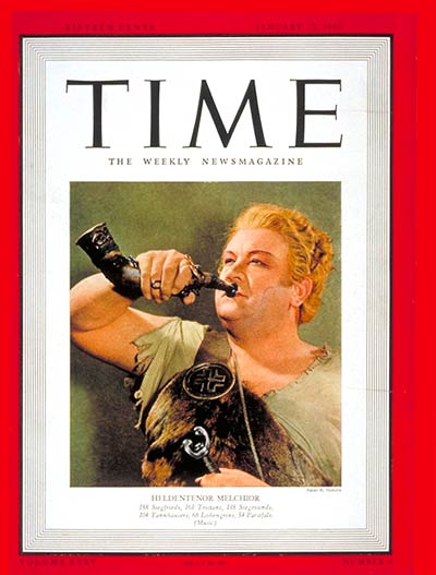 TIME Magazine Cover: Lauritz Melchoir -- Jan. 22, 1940