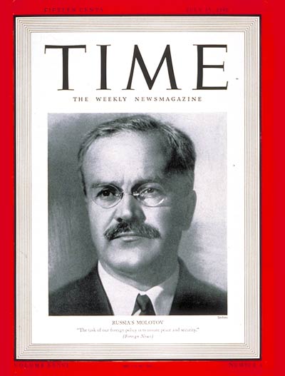 TIME Magazine Cover: Viacheslav Molotov -- July 15, 1940