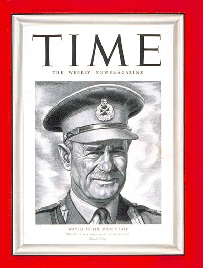 Lieut. General Sir Archibald Wavell is Commander in Chief of Britain's Army in the Middle East