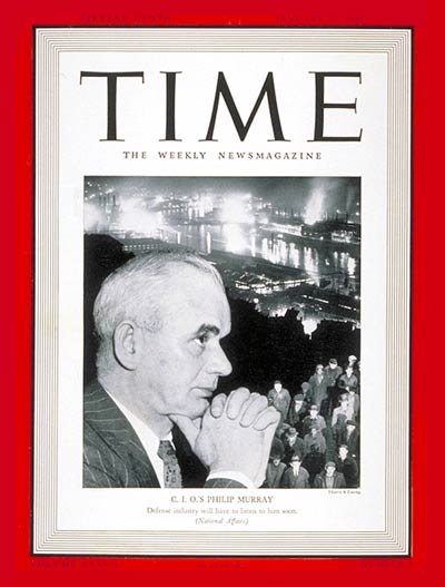 TIME Magazine Cover: Phillip Murray -- Jan. 27, 1941
