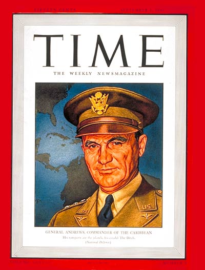 TIME Magazine Cover: General Frank Andrews -- Sep. 1, 1941