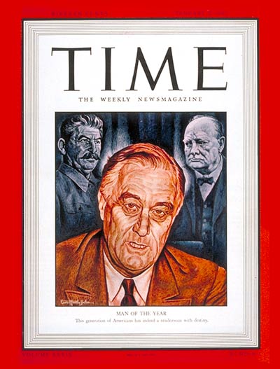 TIME Magazine Cover: Franklin D. Roosevelt, Man of the Year -- Jan. 5, 1942