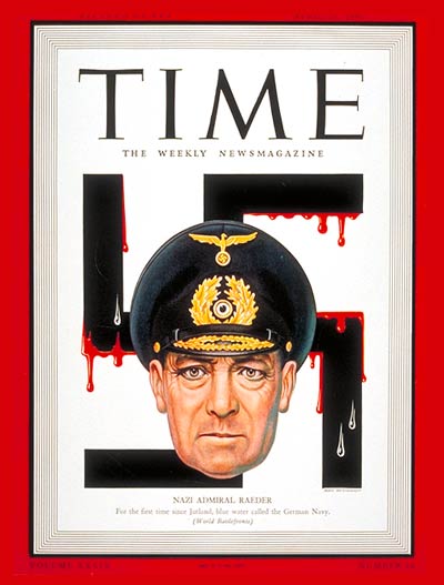 TIME Magazine Cover: Admiral Erich Raeder -- Apr. 20, 1942