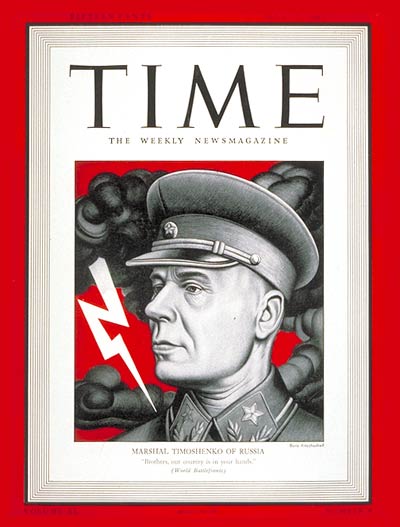 TIME Magazine Cover: Marshal Timoshenko -- July 27, 1942