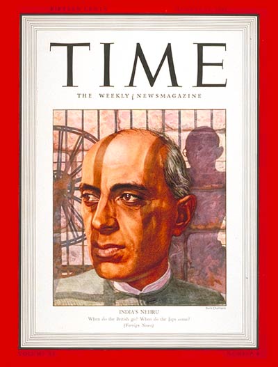 TIME Magazine Cover: Jawaharlal Nehru -- Aug. 24, 1942