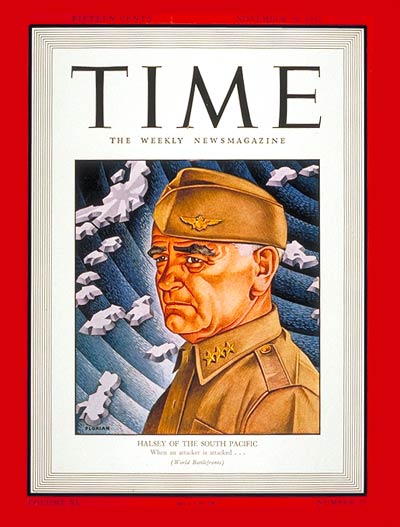 TIME Magazine Cover: Admiral William Halsey -- Nov. 30, 1942