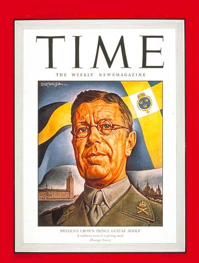 News/Photos/Ads  VG Gustaf V of Sweden 1939 TIME Magazine Oct 30 