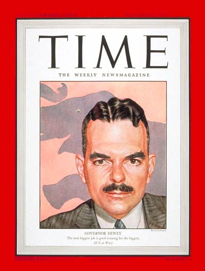 TIME Magazine Cover: Gov. Thomas E. Dewey -- Nov. 1, 1943